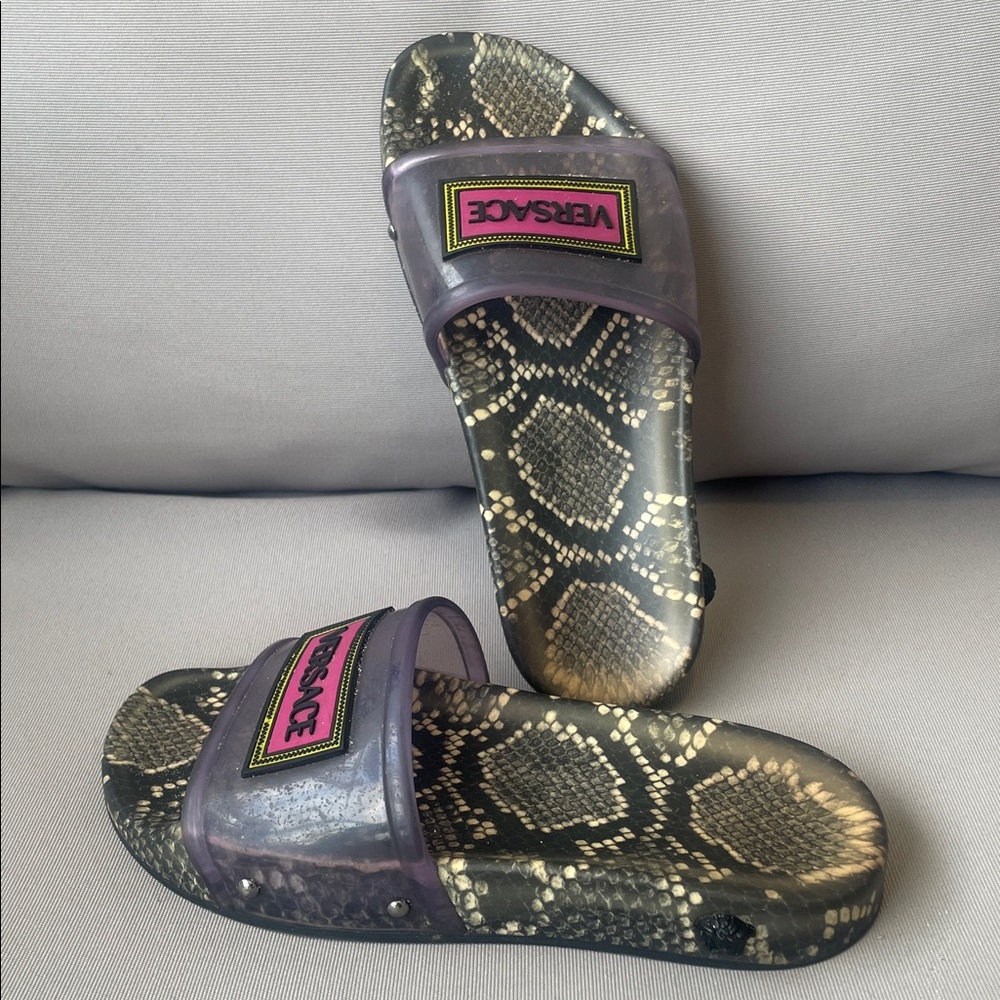 Versace Snake Print Slides 🔥Sandals • Made In Italy • Size 7 - Picture 11 of 16